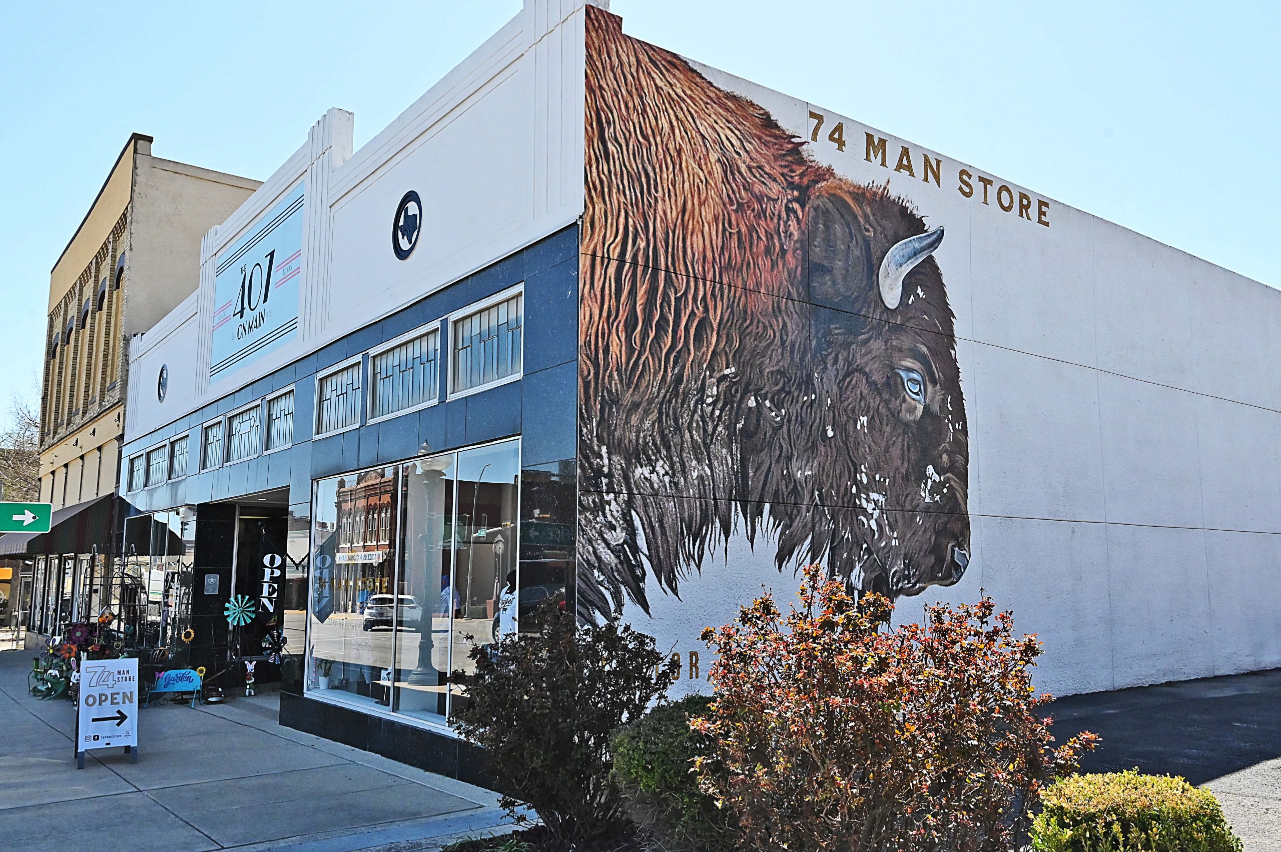 74 Man Store Building and Buffalo Mural