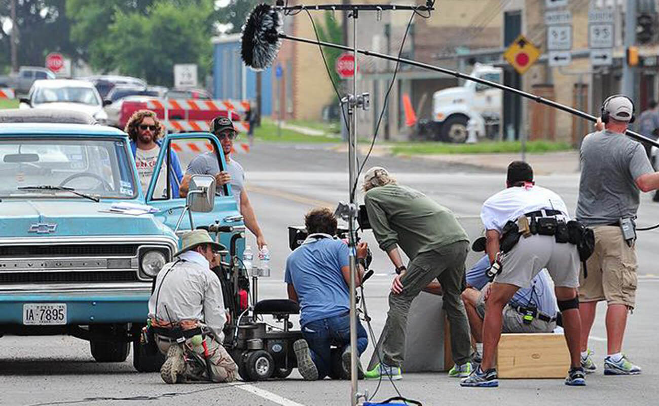 Film Crew on Taylor Texas Street filming a movie